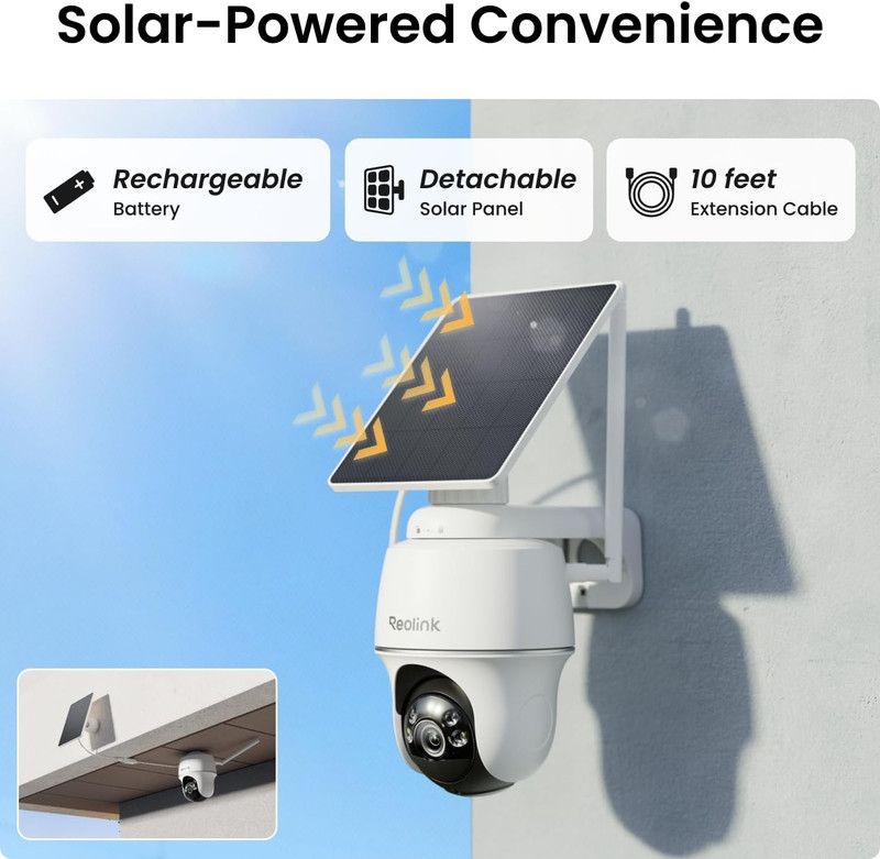 REOLINK 5MP Solar Security Cameras Wireless Outdoor, 360° Pan Tilt Auto-Tracking gallery