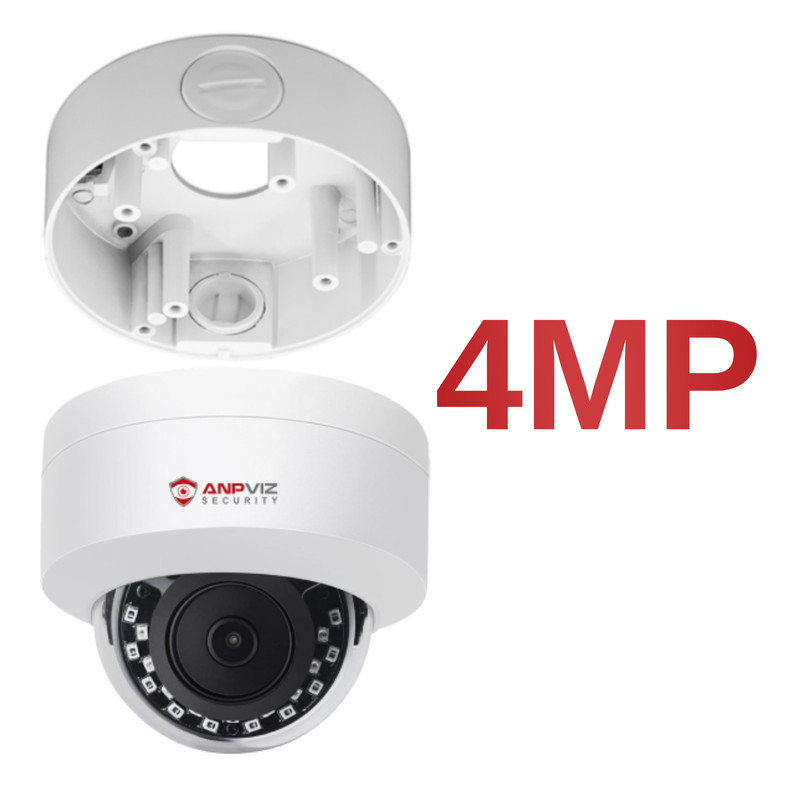Anpviz 4mp 5mp 8mp Dome PoE IP Security Camera Outdoor AI +Junction Box Bracket