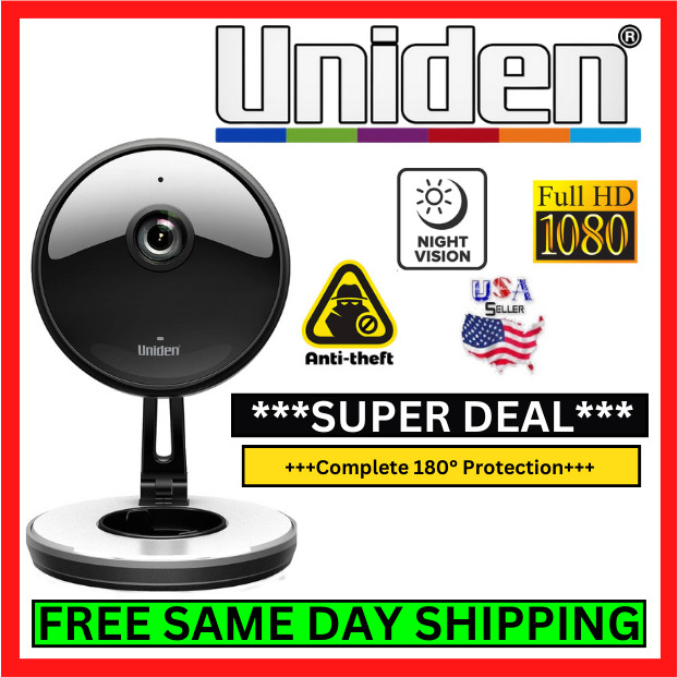 Smart WiFi Security Camera HD 1080P Night Vision Cam 2-way Audio Live Video Home