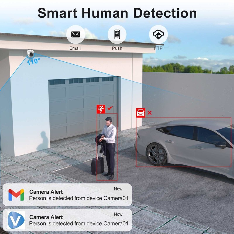 Anpviz 4MP Outdoor PoE IP Camera, AI Human Detection Color Night Vision, ONVIF gallery