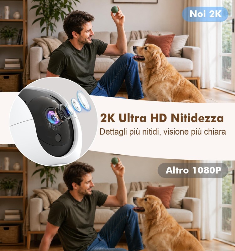2K Wi-Fi Indoor Security Camera, 2.4/5GHz Wi-Fi Pet Cam, 3MP Camera for Baby ... gallery
