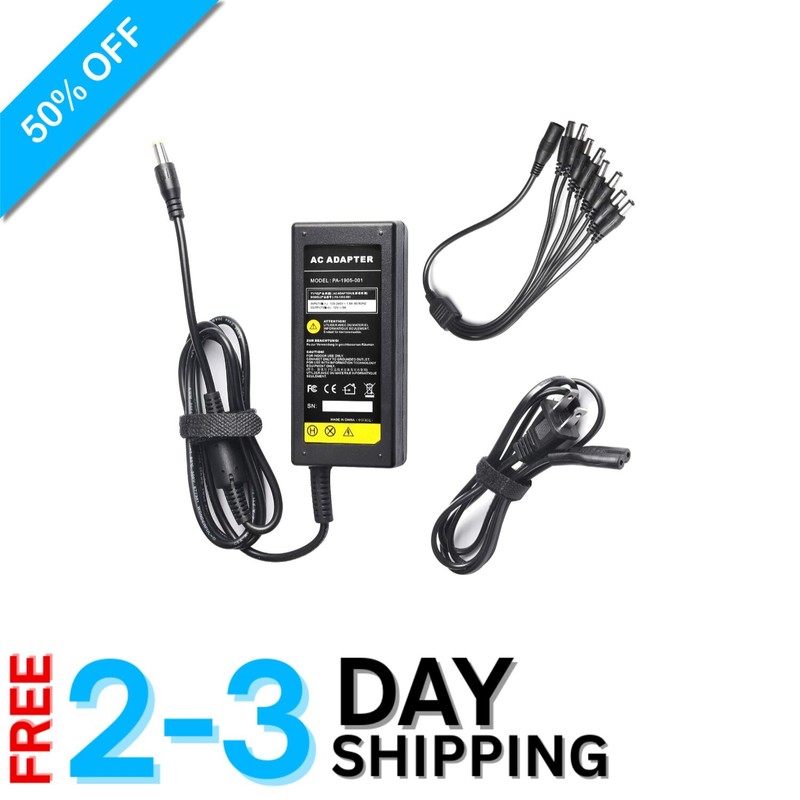 Versatile 12V 5A Power Adapter for Security Cameras and RGB LED Strip Lights