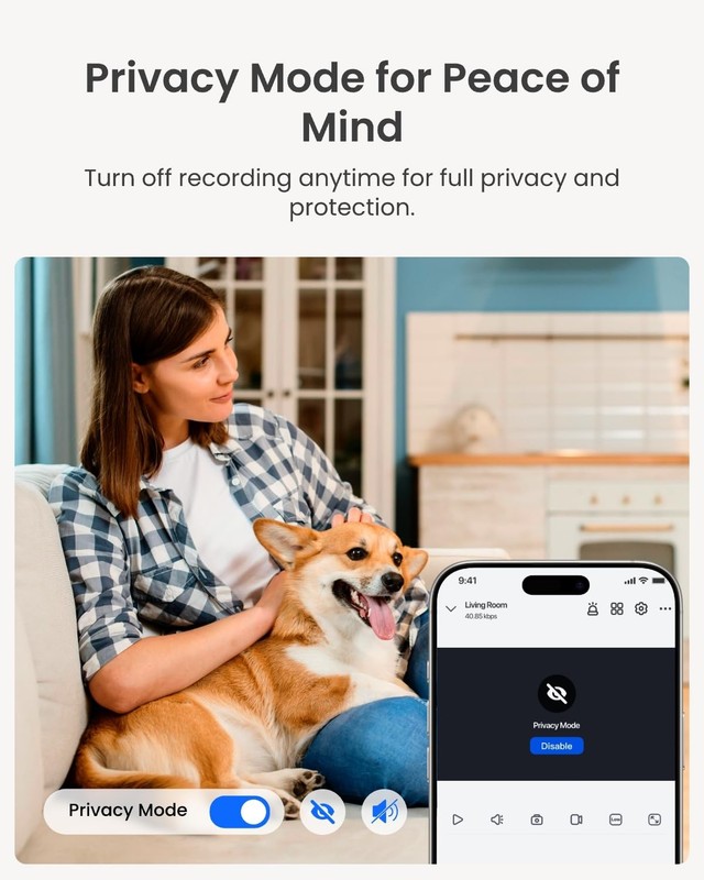 4MP 2K Indoor Camera WiFi 6 Wireless 360 Pet App Person Pet Cry Detection gallery