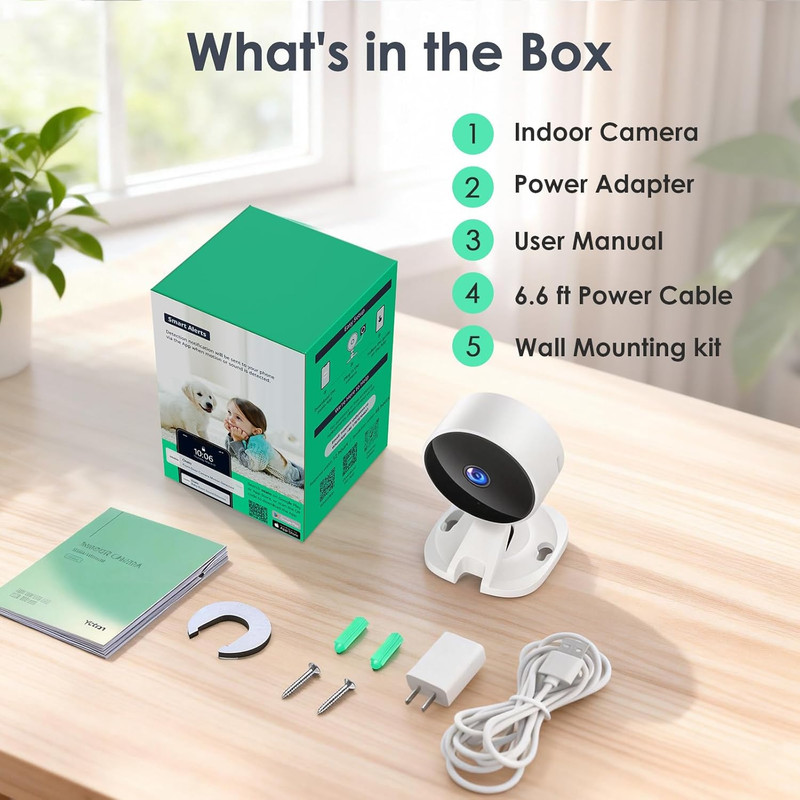 Indoor Security Camera for Baby Monitor, Home & Pets, 2.4Ghz Wifi with Motion De gallery