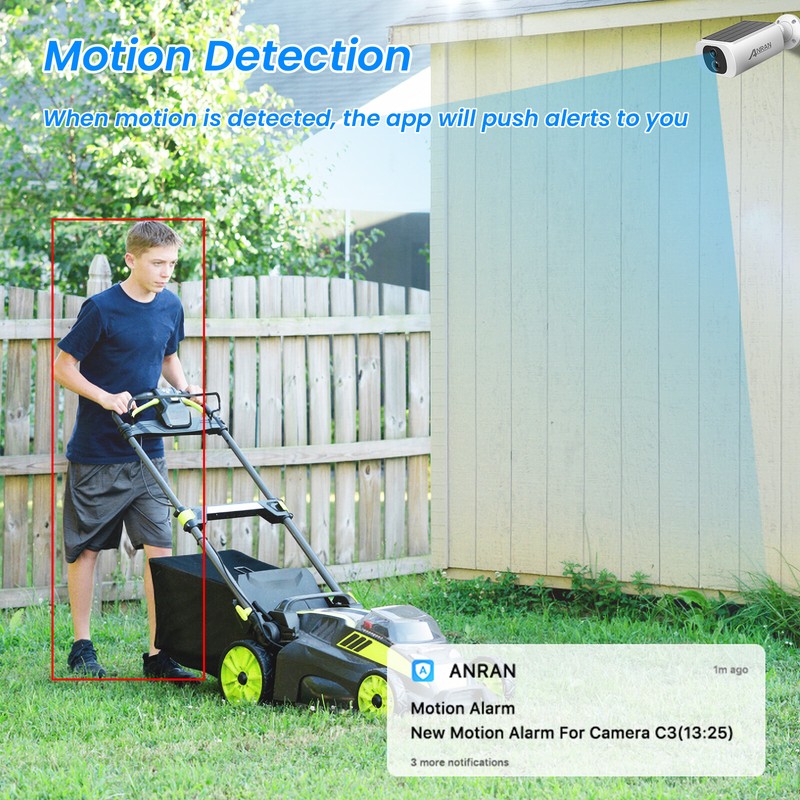 ANRAN 3MP Wireless Solar Battery Powered Security Camera Outdoor WiFi Audio IP65 gallery
