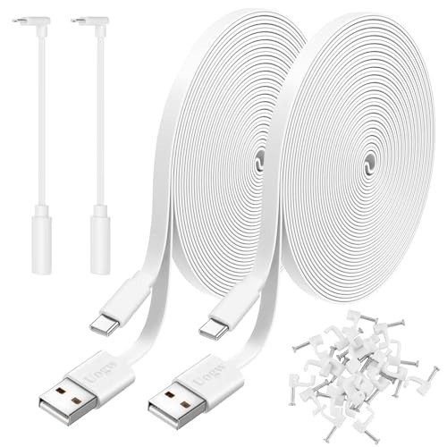 2 Pack 30FT Power Extension Cable Compatible with Wyze Cam v4/v3/OG,Wyze Cam …