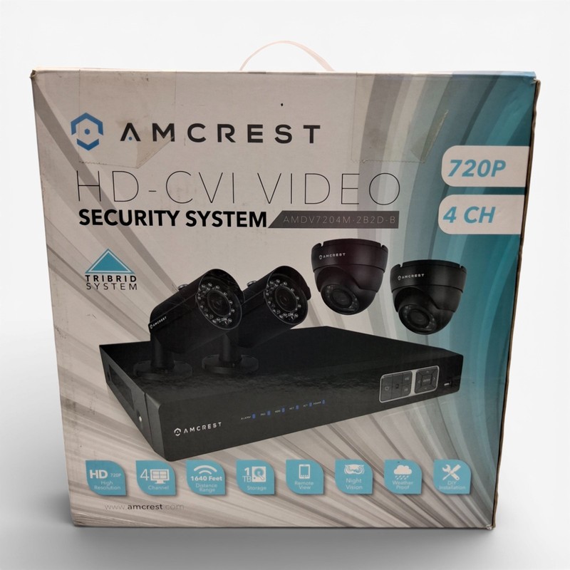 Amcrest AMDV7204M-2B2D-B 4-Channel 720p HDCVI DVR Security System w/4 Cameras