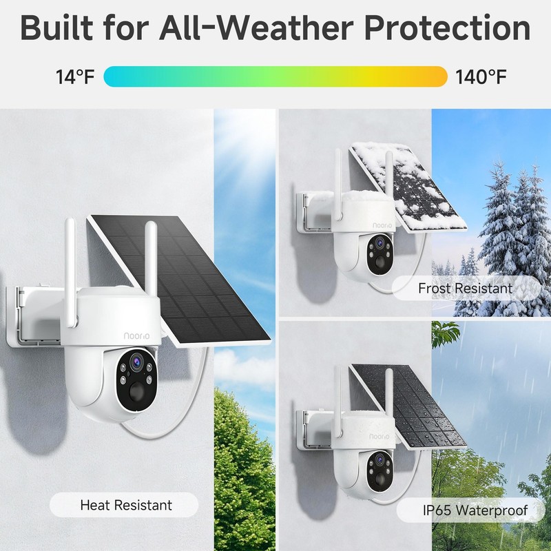 Noorio Solar Security Cameras Wireless Outdoor, 5G & 2.4G WiFi Cameras for Home gallery