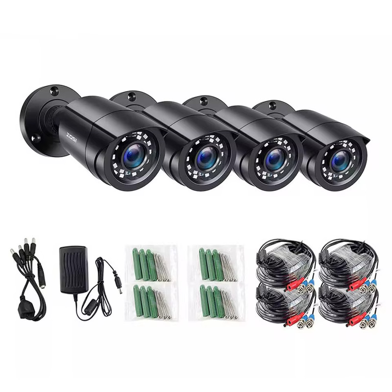 4 Pack HD TVI Outdoor Indoor Bullet Security Surveillance Camera ZOSI 1080P gallery