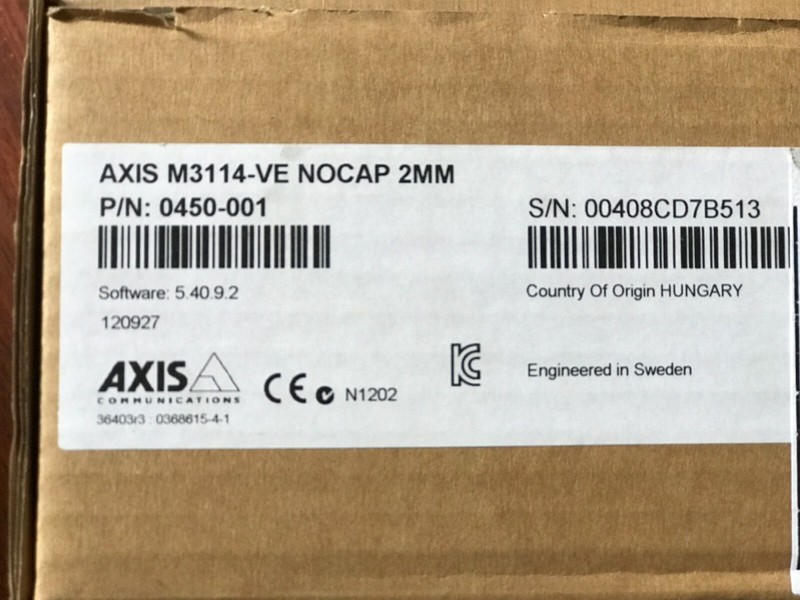 Axis M3114-VE P/N # 0450-001 Network Camera 2MM HDTV outdoor fixed dome gallery