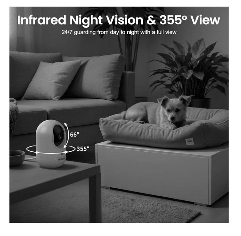 2-pack of Infiya K7 2K indoor security cameras 360 Pan/Tilt 2.3 GHz Wifi gallery