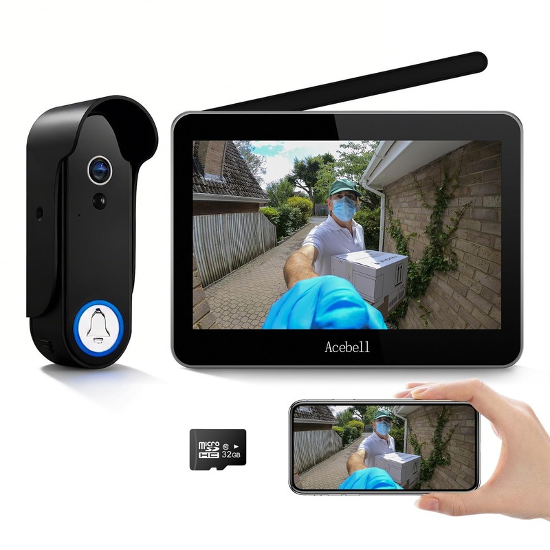 Wireless Smart Video Doorbell Intercom System, WiFi 1080P Video Doorbell Came…