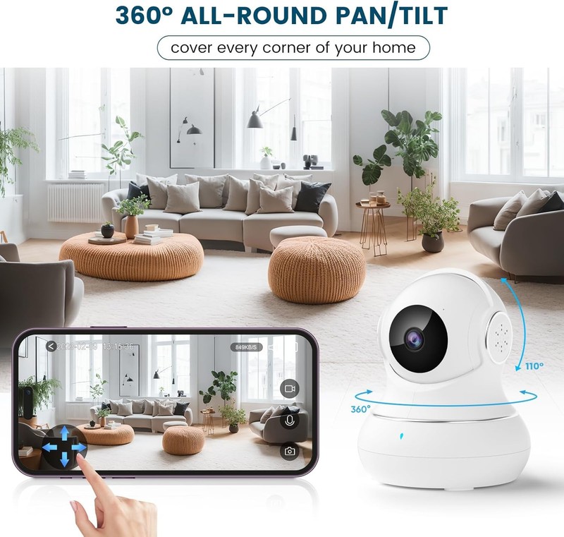 Cameras for Home Security 1080P Security Camera Night Vision Work with Alexa USA gallery