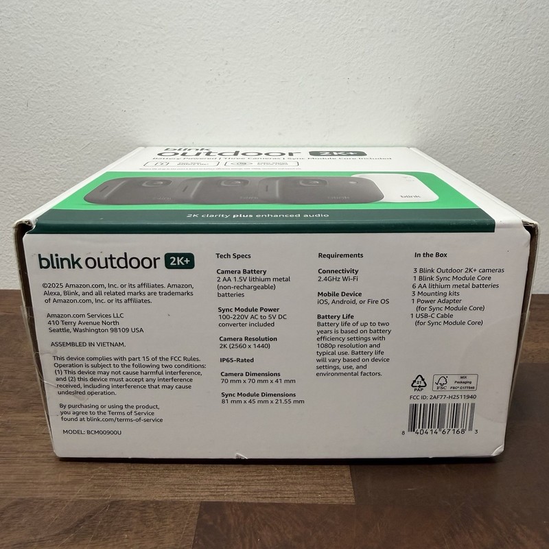 NEW BLINK OUTDOOR 2K+ WIRELESS SECURITY 3 CAMERA SYSTEM - BLACK - SHIPS TODAY gallery