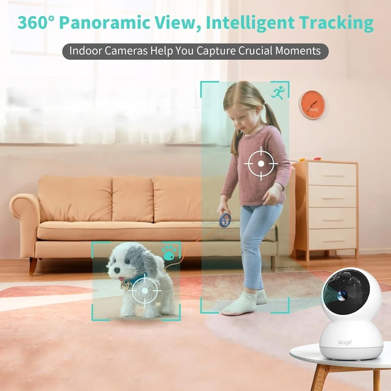 360° Pan/Tilt Indoor Camera with HD Video & Smart AI Detection for Home Security gallery