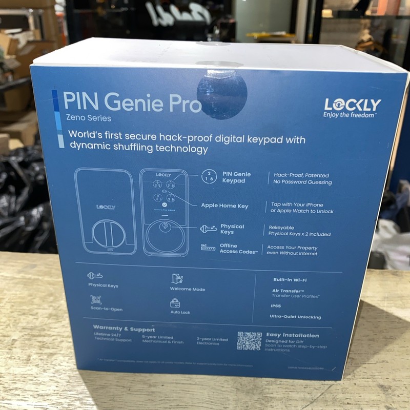 Lockly PIN Genie Pro Smart Deadbolt Siri/Google/Alexa,Keypad,App,Key - Matte Bla gallery