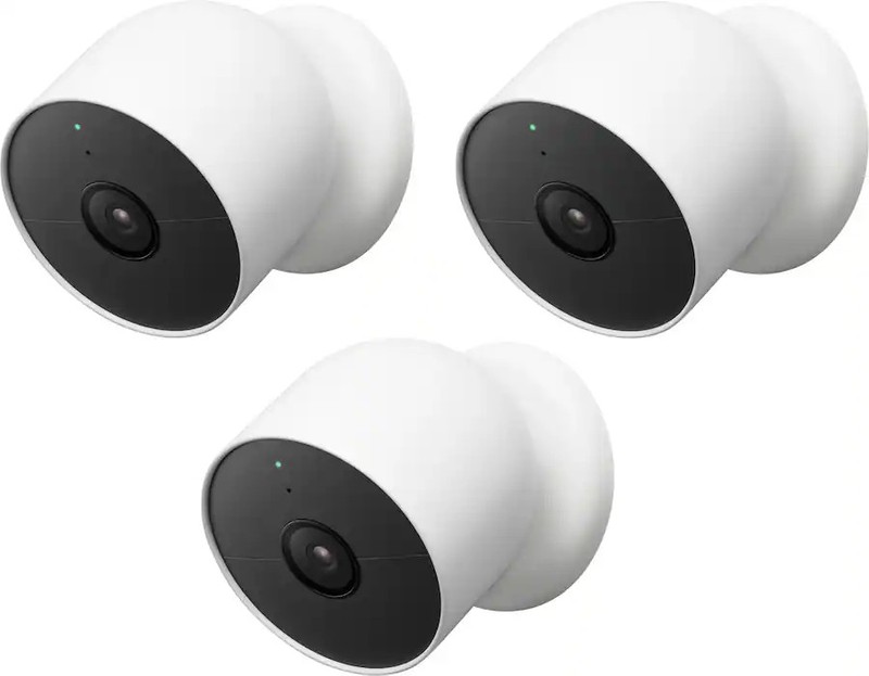 Google Nest 1080p Indoor/Outdoor Battery-Operated Security Camera 2nd Gen 3PK