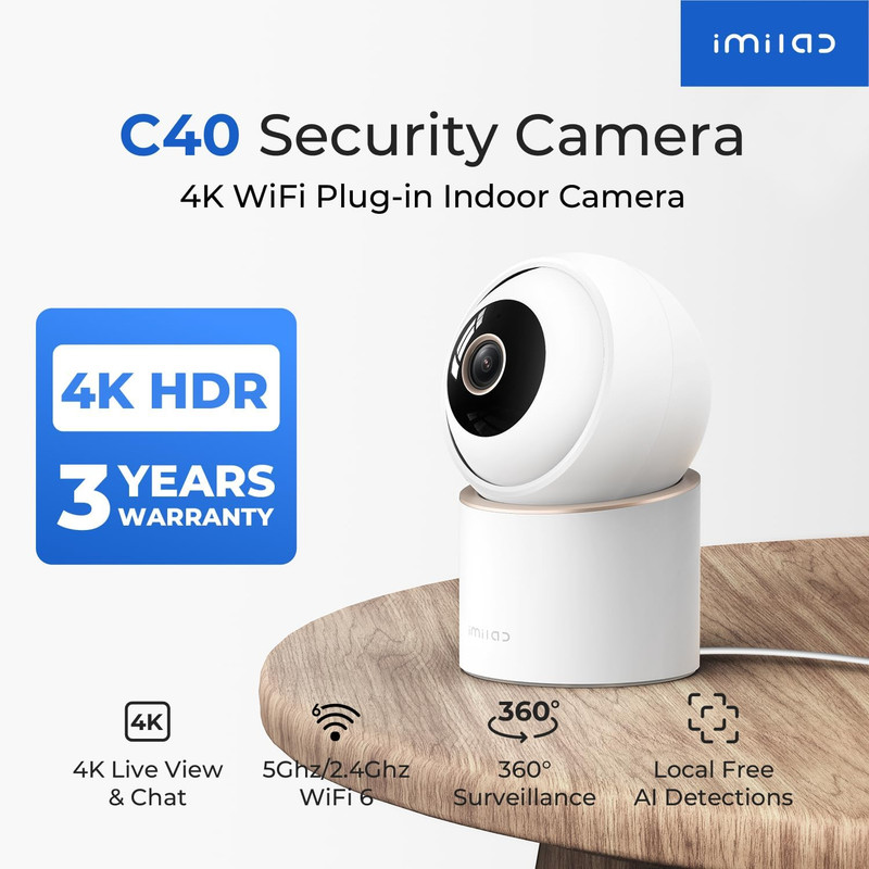 4K 8MP Security Camera Indoor, 360° View Pet/Dog/Baby Camera with Xiaomi Home Ap gallery