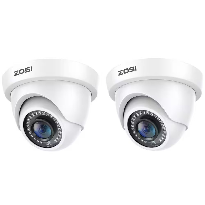 2Pcs 2MP Hardwired Hybrid 4 in 1 TVI CVI AHD CVBS Security Camera Outdoor for 96