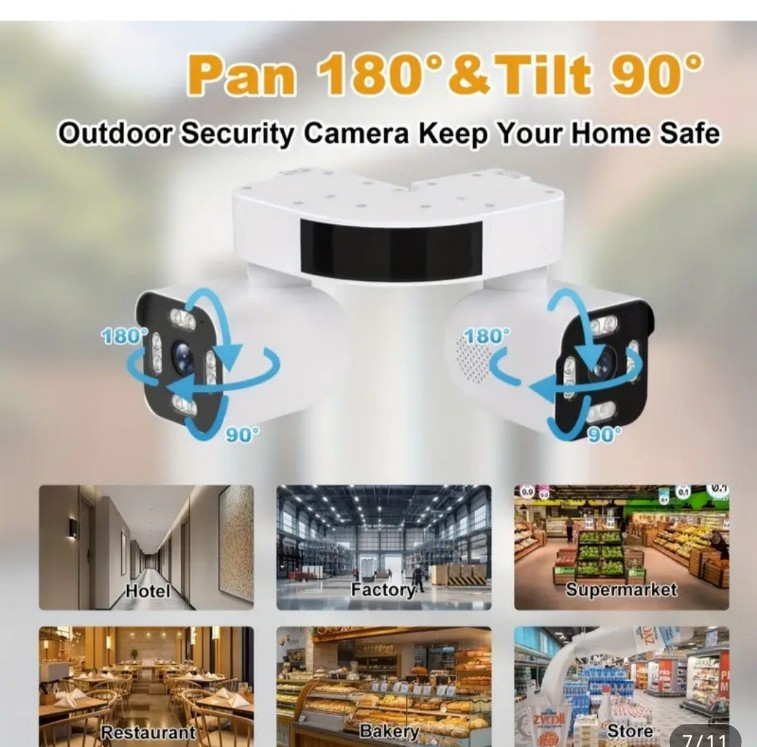 'with 64G Card '2.4Ghz Wifi Premium Outdoor/Indoor , 3K HD 8MP Double Lens PTZ , gallery