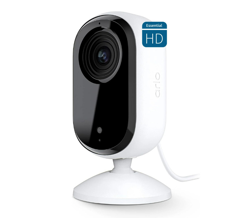Arlo Essential Indoor HD Cam (2nd Gen), Wired w/ Privacy Shield – 1 Cam, White