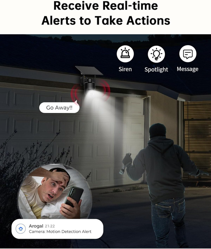 No Wifi Security Camera with Built-In 4G LTE SIM Card, Live View, 360° Panoramic gallery