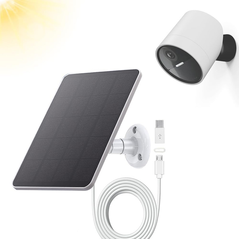 Solar Panel Compatible with Simplisafe Outdoor Camera Wireless, 4W 5V Solar Pane gallery