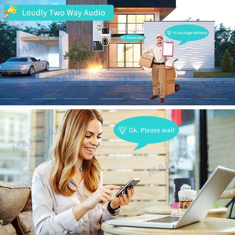 4MP 4G SIM WIFI PTZ Video Surveillance Camera Dual Len 3.6mm-8mm Alarm Camhipro gallery