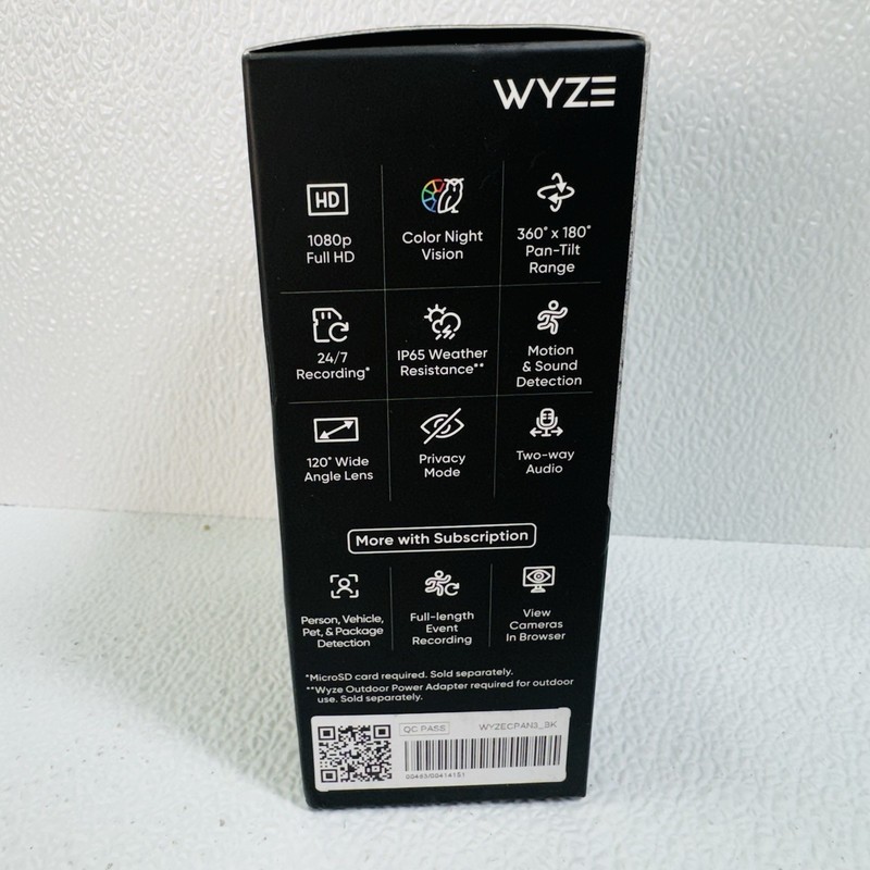 Wyze Cam Pan Black Indoor/Outdoor IP65 1080P 360° Pan/Tilt/Zoom Wi-Fi gallery