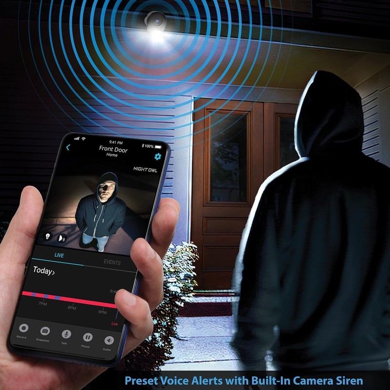 Night Owl WCM-FWIP8L-BS Plug-In Wi-Fi 4K Security Camera with 2-Way Audio™ gallery