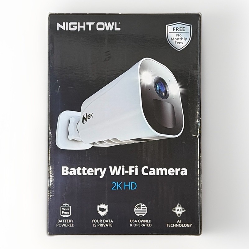 Night Owl 2K Battery Indoor/Outdoor Camera Wi-Fi – WM-CAM-BWNIP4BU – New
