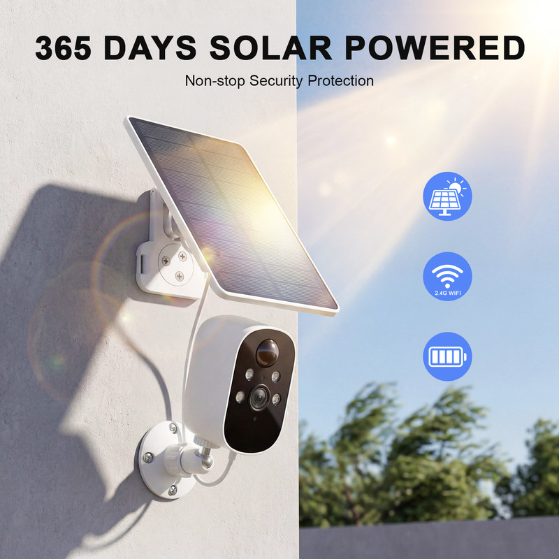 4Packs Wireless Security Camera System 2K WiFi Solar Battery Powered Camera CCTV gallery
