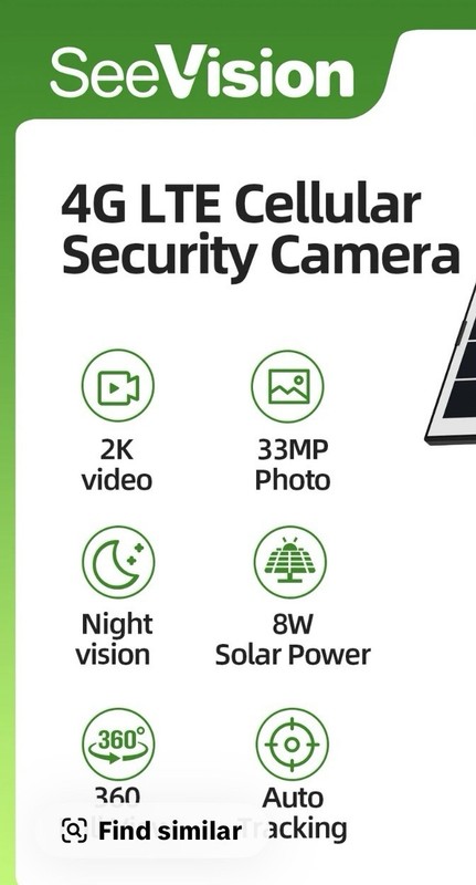 Black 4G LTE Cellular Solar Security Camera, Solar Powered Wireless 4G camera gallery