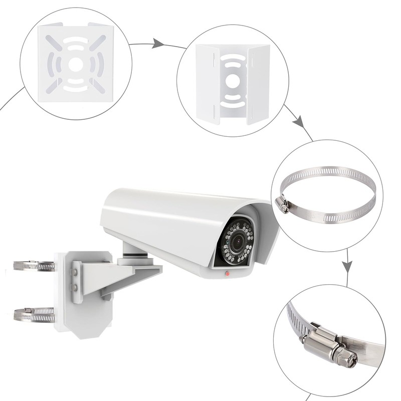 Camera Pole Mount Bracket-Stainless Steel Pole Mount Adapter Bracket with Loo... gallery