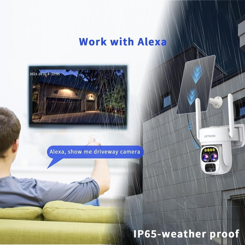 Wireless Outdoor Solar Security Camera 2K HD PTZ Night Vision WiFi gallery