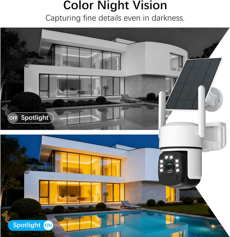 Solar Security Cameras Wireless Outdoor,4 Cam-Kit,Solar-Powered,No Subscription, gallery