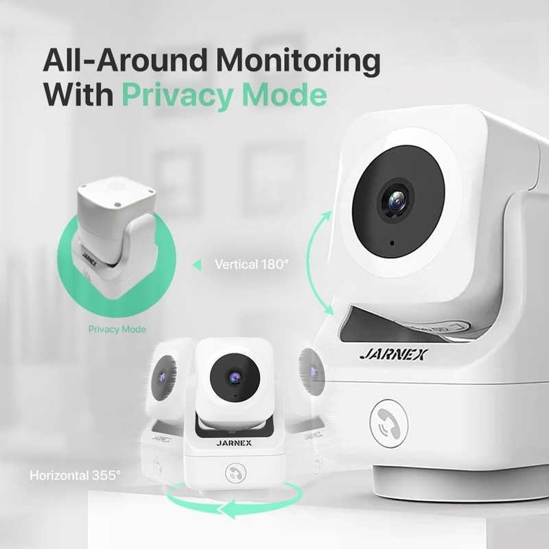 Jarnex 4MP 2K Indoor Pan-Tilt 360° Security Camera gallery