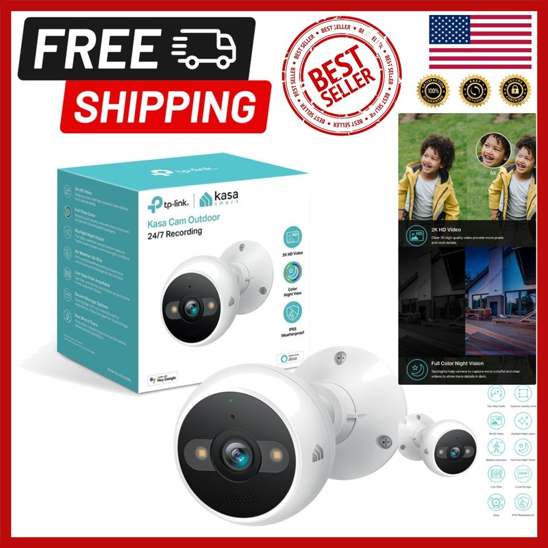 Advanced 2K HD Security Camera with Waterproof Design & Starlight Night Vision