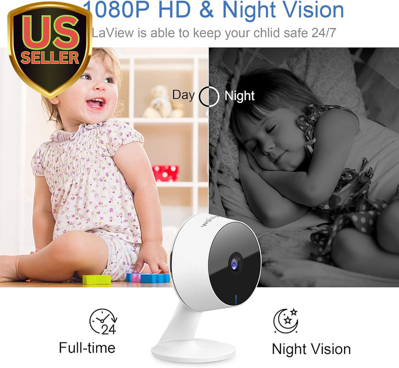 Security Cameras 4Pcs, Home Security Camera Indoor 1080P, Wi-Fi Cameras Wired... gallery