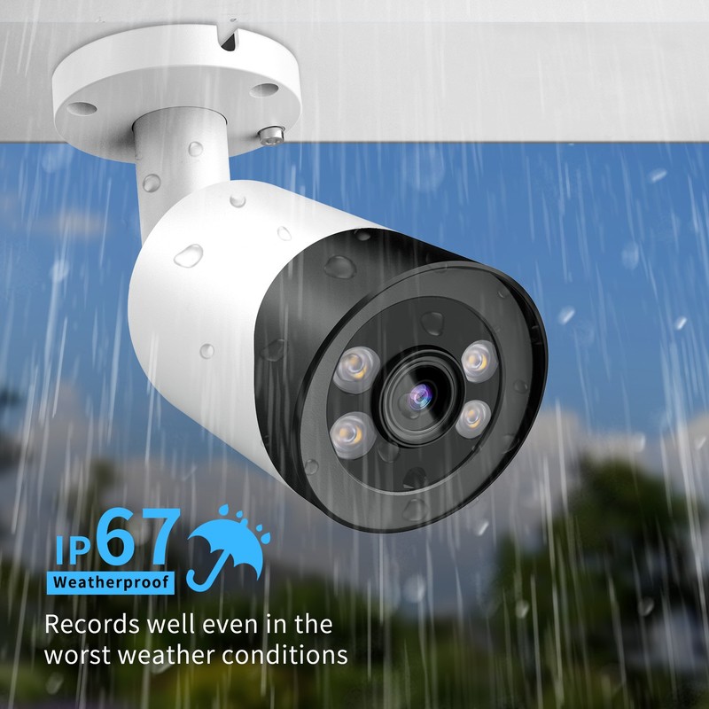 Vikylin 24h Full-Color POE MIC Mini Bullet 8MP 4K Security Camera Recorder ONVIF gallery