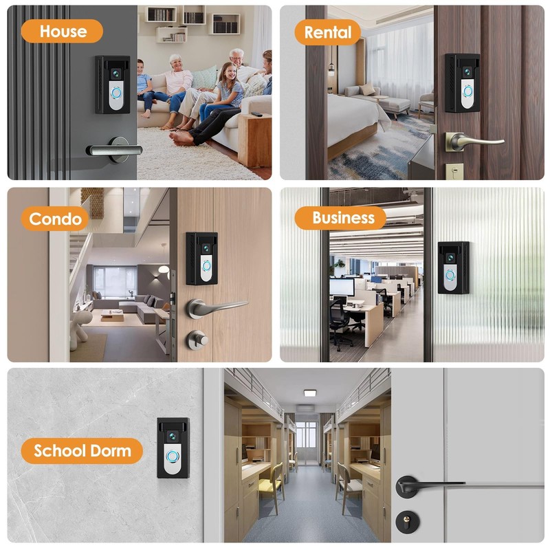 No Drill Adhesive Video Doorbell Mount, Compatible with / Wireless Video Doorbel gallery