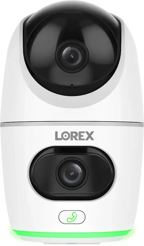 Lorex 2K Dual Lens Indoor Pan-Tilt WiFi Auto-Tracking 360° Security Camera White