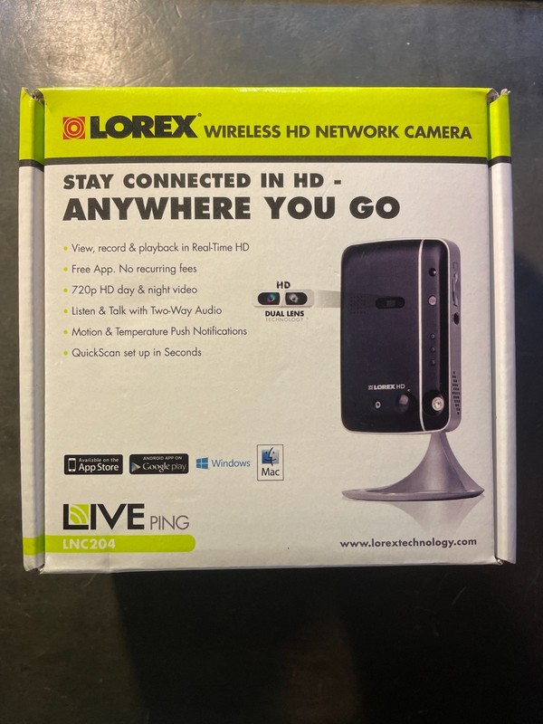 NEW LOREX LNC204 WIRELESS HD NETWORK CAMERA -Connected Anywhere -NEW Sealed-
