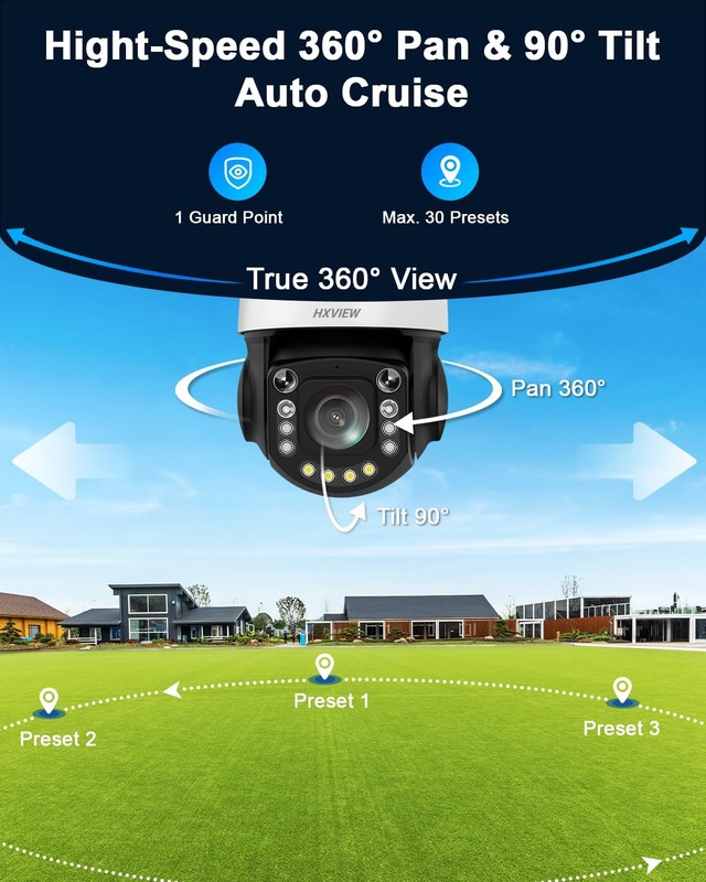 4K PTZ Security Camera Outdoor with 50X Optical Zoom, High-Speed 360° Pan & 9... gallery