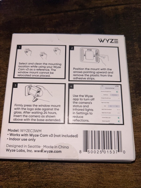 WYZE CAM V3 GLASS WINDOW NO GLARE MOUNT * NEW WYZEC3WM * NO V3 gallery