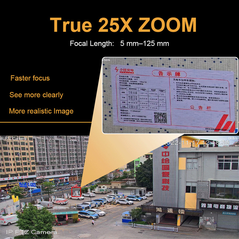Vikylin 4K 8MP 25X Zoom 360° IR PTZ IP Camera Auto Track Face Detection Outdoor gallery