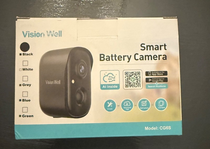 Vision Well Smart Wifi Battery Camera CG6S (Black) NEW