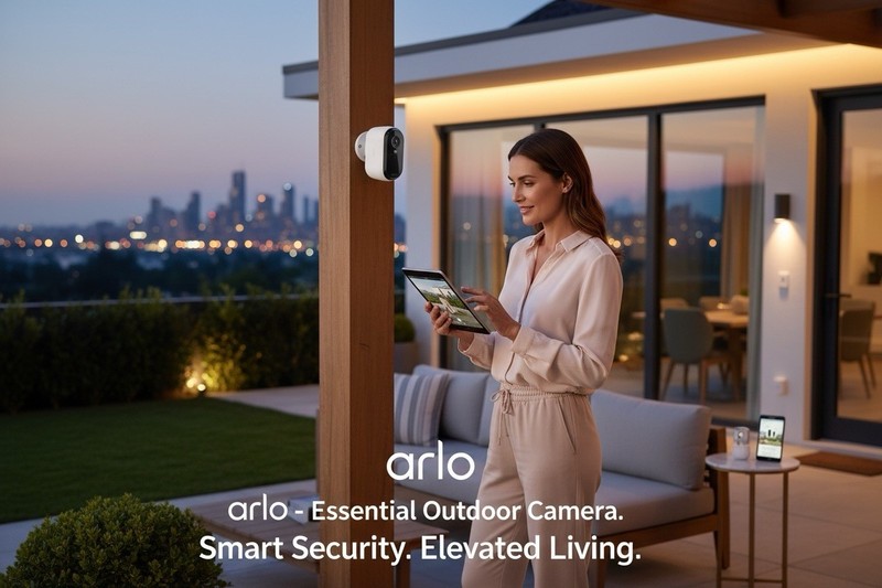 Arlo Essential Security Camera 2K Outdoor-Indoor 2nd Gen Wireless 2-Way Audio Nw