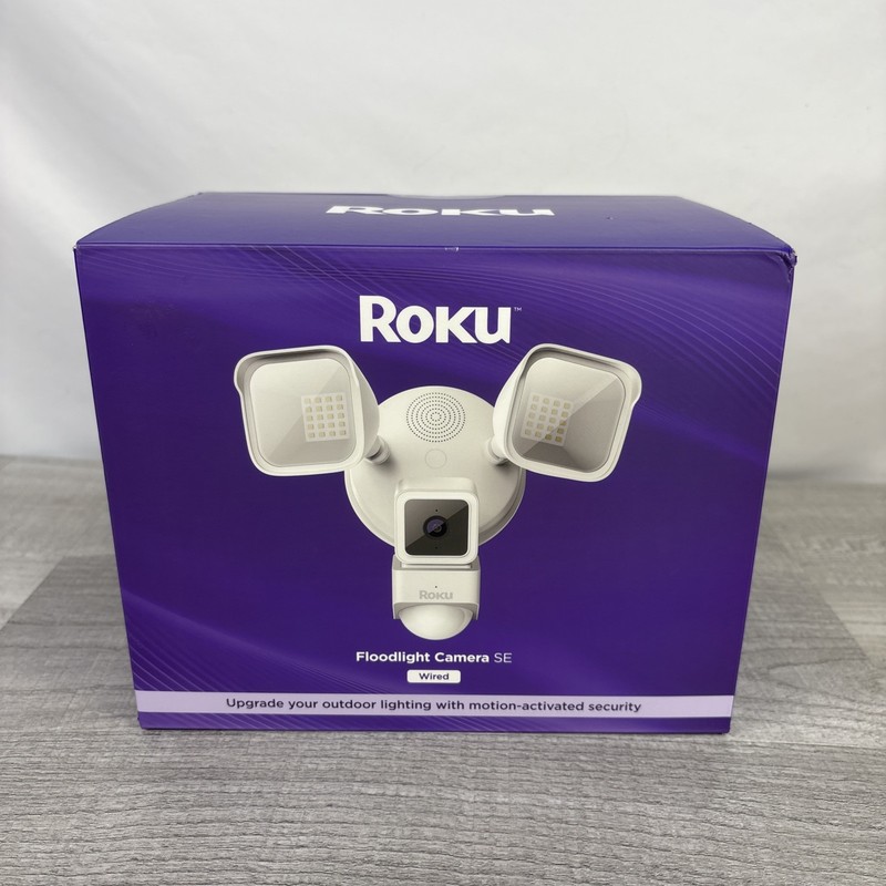Brand New Roku Smart Home Floodlight Camera SE Wi-Fi, Wired Security Camera