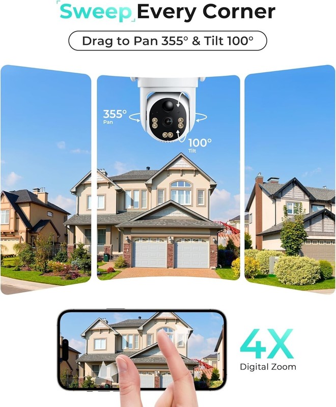 Innovative 2-Pack of Solar-Powered 4G LTE Cameras - 360° PTZ and Two-Way Audio gallery